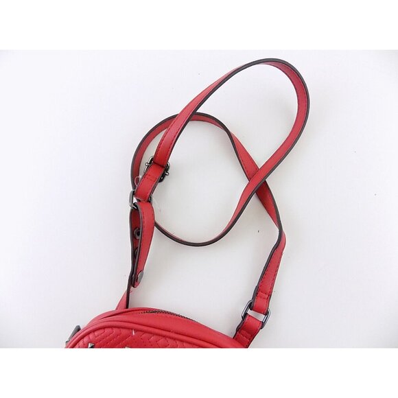 INC QUIIN Red QUILTED STUDDED CONVERTIBLE FANNY PACK Belt Bag Handbag - Picture 5 of 7